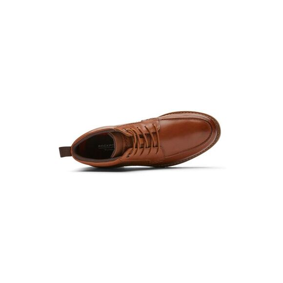 NWT ROCKPORT Mens Brown Pull Tab Mitchell Round Toe Wedge Boots 10 M